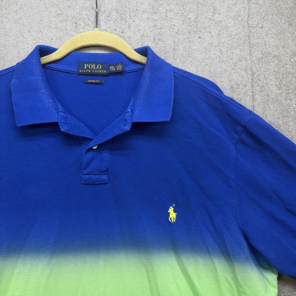 Polo Ralph Lauren Colorblock Polo Shirt Pink Green Blue 90s Retro Men's XXL